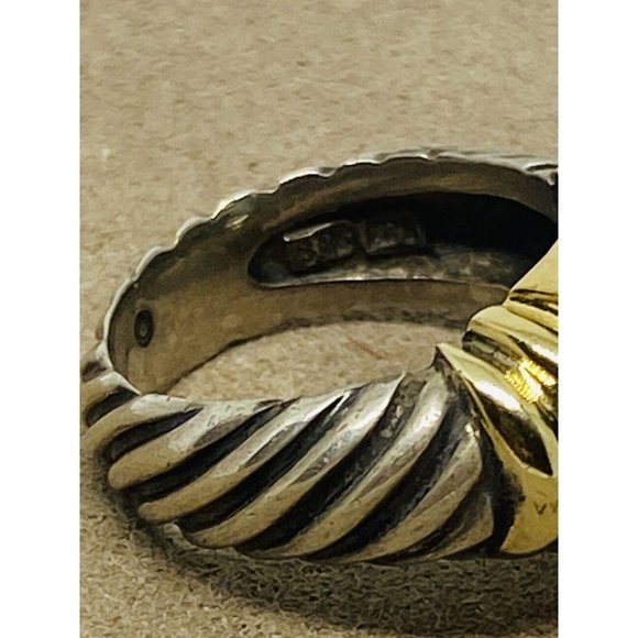 David Yurman 925 14K Gold Renaissance Cable Ring Topaz Pink Tourmaline Sz 4.5 - Picture 7 of 11